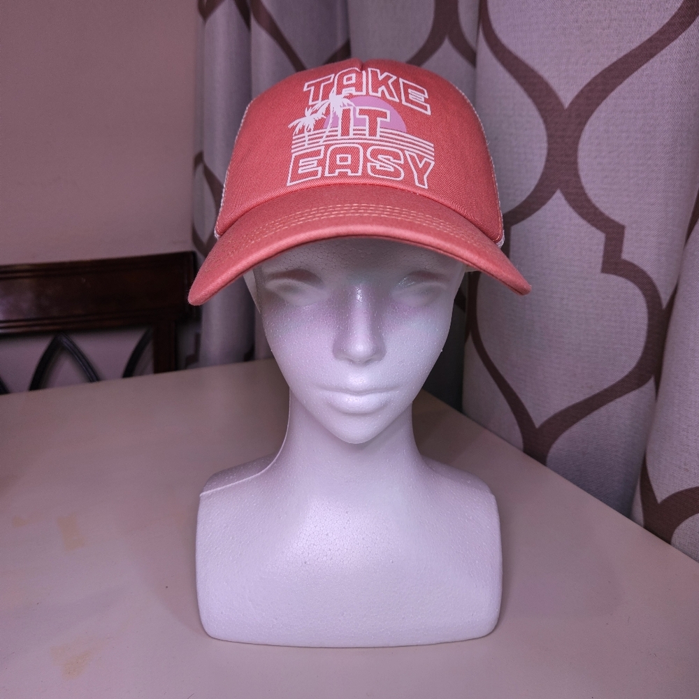 Billabong Surf Coral White Take It Easy Cotton & Mesh Cool Summer Baseball Hat